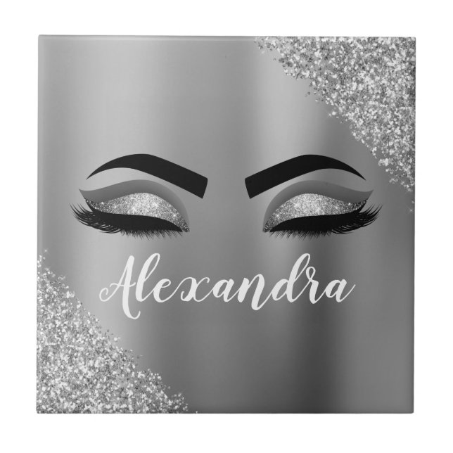 Carreau Silver Glitter Sparkle Eyelashes Monogram (Devant)