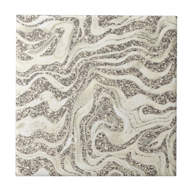 Carreau Silver Grey Marbly Parties scintillant mignonne Gi (Devant)