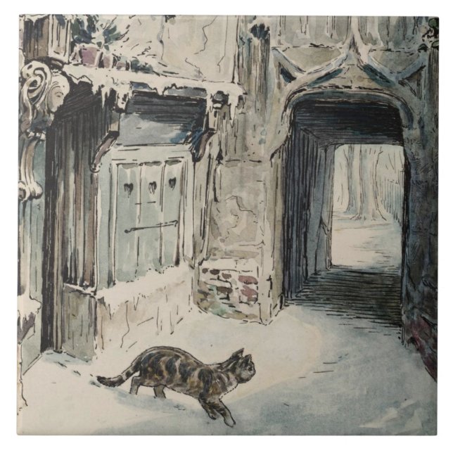 Carreau Simpkin le chat sort (par Beatrix Potter) (Devant)