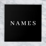 Carreau Simple Black Custom Ajouter Votre Nom Élégant<br><div class="desc">Simple Black Custom Ajouter votre nom Design élégant pour tout le monde.</div>