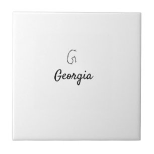 Carreau Simple lettrage monogramme noir minimal G ajouter