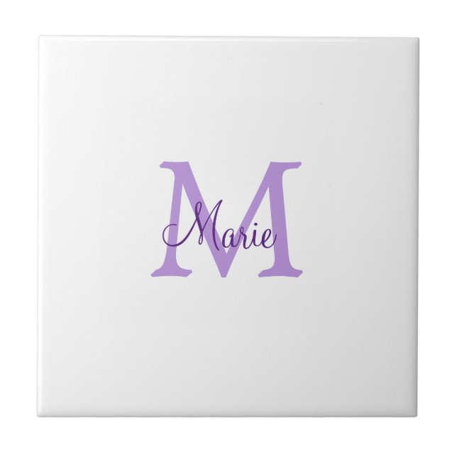 Carreau simple minimal ajouter nom monogramme rose rouge   (Devant)
