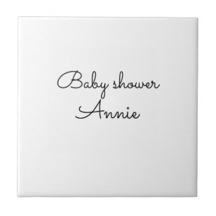 Carreau simple minimal ajoutez votre nom texte baby shower