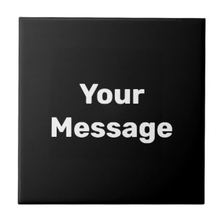 Carreau Simple Modèle de texte noir et blanc Votre message