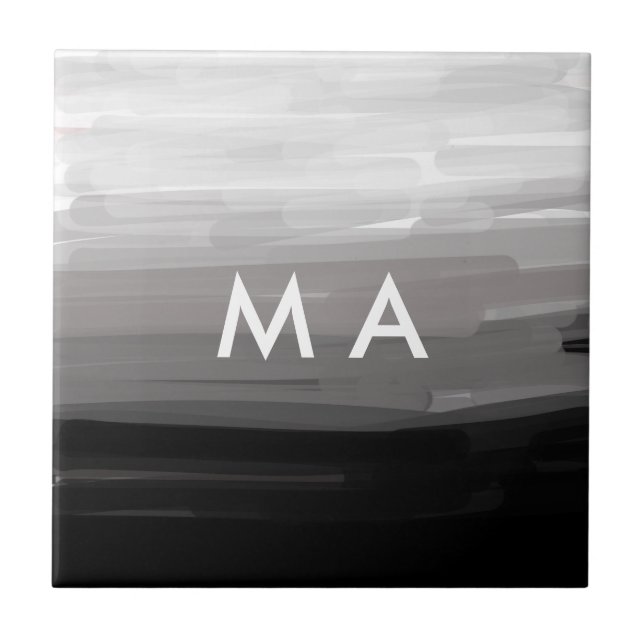 Carreau Simple monogramme ajouter votre nom lettre man min (Devant)