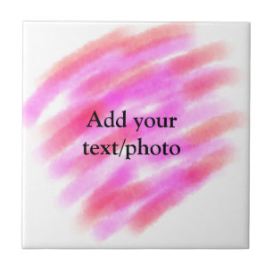 Carreau Simple rose rouge aquarelle personnalisable avec n