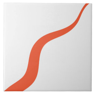 Carreau Simple Waves 3 - Orange et blanc