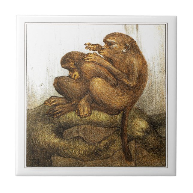 Carreau Singe Art Victorien Hollandais (Devant)