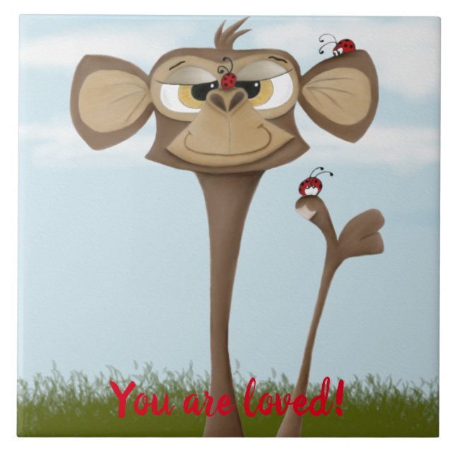 Carreau Singe idiot et coccinelles (Devant)