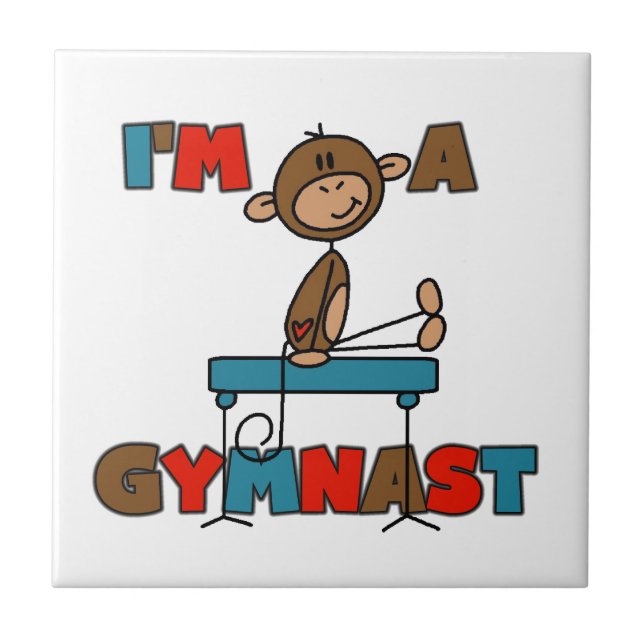 Carreau Singe Je suis un gymnaste (Devant)