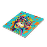 Carreau Singe souriant<br><div class="desc">Singe souriant - adorable art coloré</div>