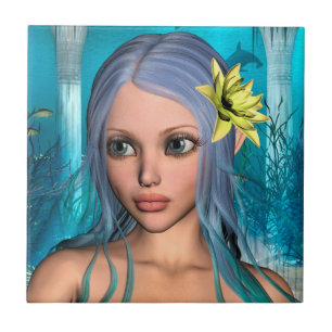 Carreau Sirène bleue