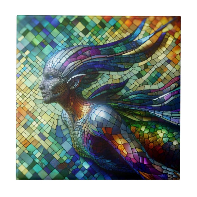 Carreau Sirène en mosaïque à gauche (Devant)
