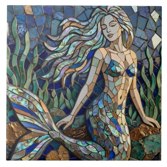 Carreau Sirène mosaïque (Devant)