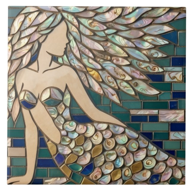 Carreau Sirène mosaïque (Devant)