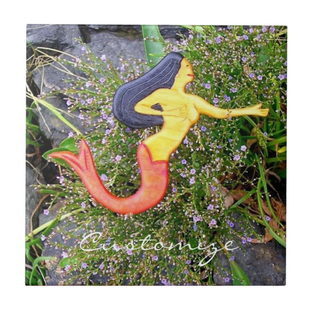 Carreau sirène rouge-coupée la queue de sirena (Devant)