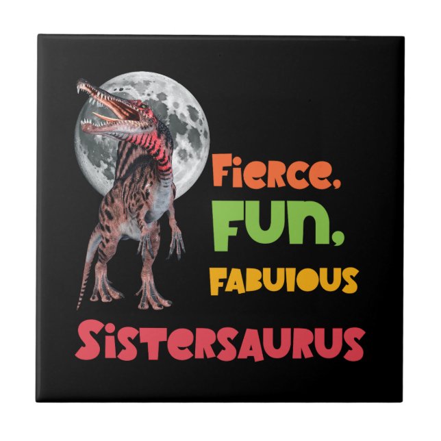 Carreau Sistersaurus Équipe de dinosaures sœurs appariées  (Devant)