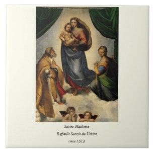 Carreau "Sistine classique Madonna" de Raphael (circa 1513