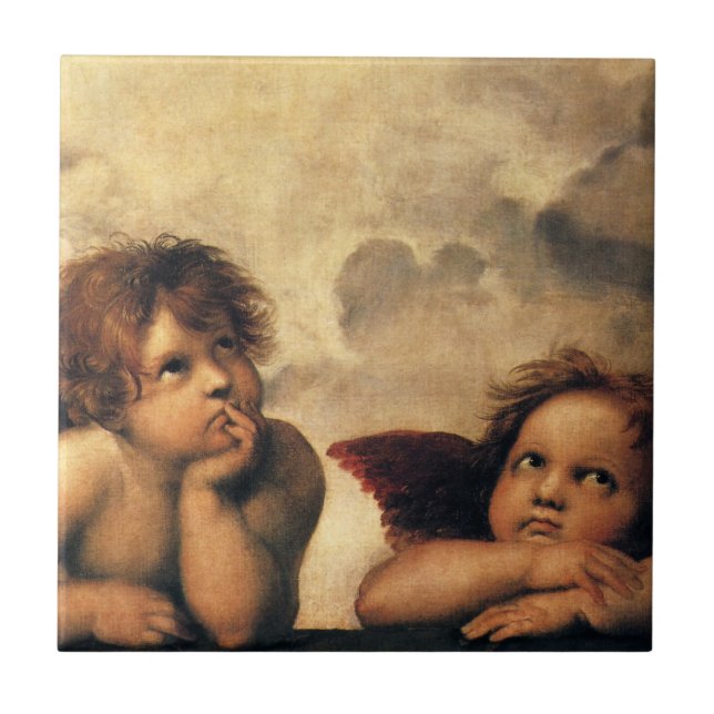 Carreau Sistine Madonna Angels par Raphael Sanzio (Devant)