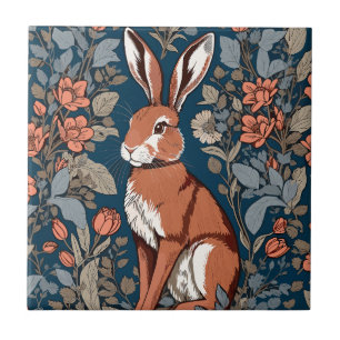 Carreau Sitting Hare William Morris Inspiré Floral