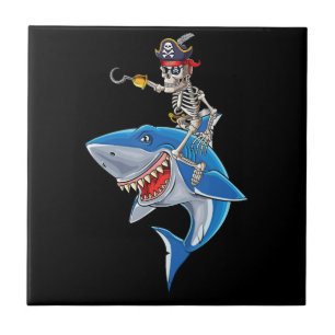 Carreau Skeleton Pirate équitation Requin mignonette Garço