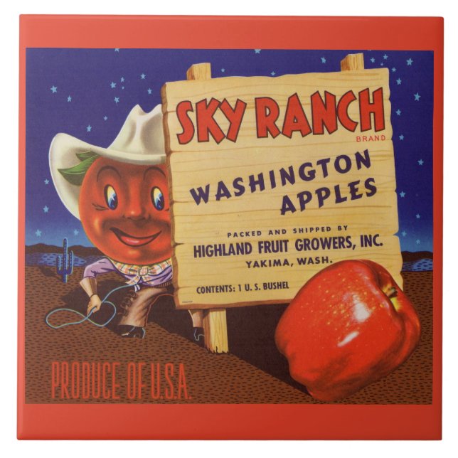 Carreau Sky Ranch Washington Apples 1940 crée le étiquette (Devant)