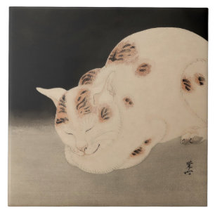 Carreau Sleeping Cat by Kawanabe Kyosai
