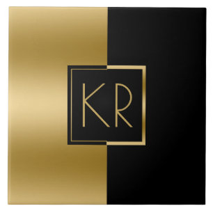 Carreau Slick Géométrique Or & Noir Design moderne