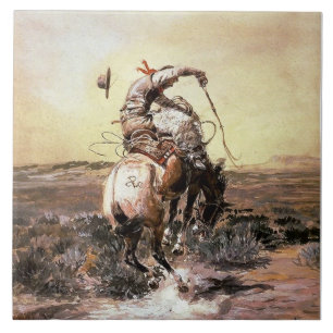 Carreau « Slick Rider » Art occidental de Charles M Russel
