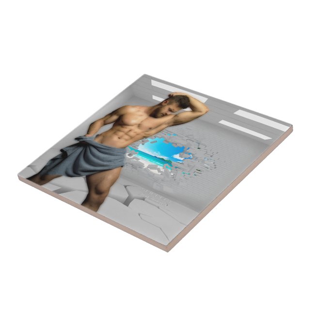 Carreau SlipperyJoe's Man serviette brisée mur de brique b (Côté)