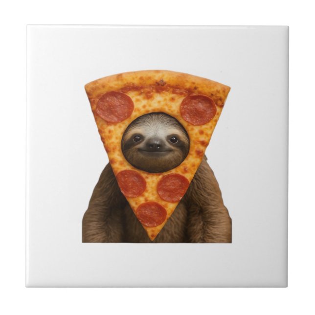 Carreau Sloth pizza funny weird prank meme cute happy chri (Devant)