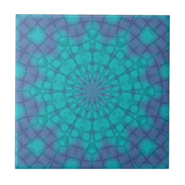 Carreau Sno Flakes sur Turquoise et violet Arrière - plan (Devant)