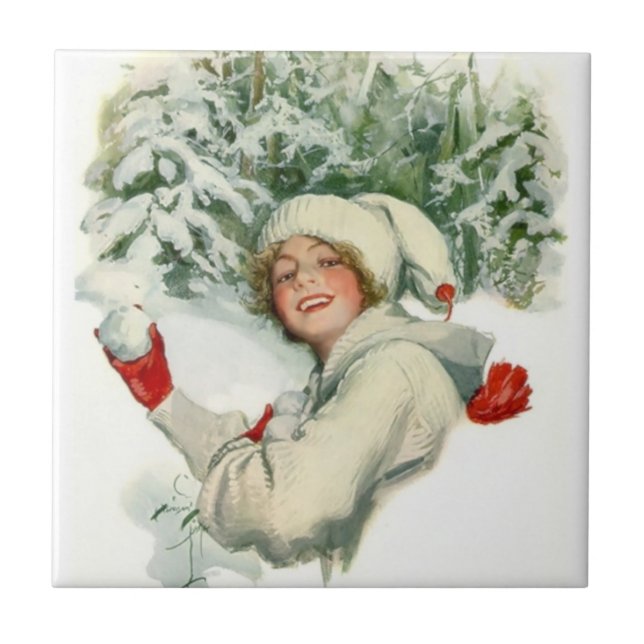 Carreau Snowball Fight (par Harrison Fisher) (Devant)