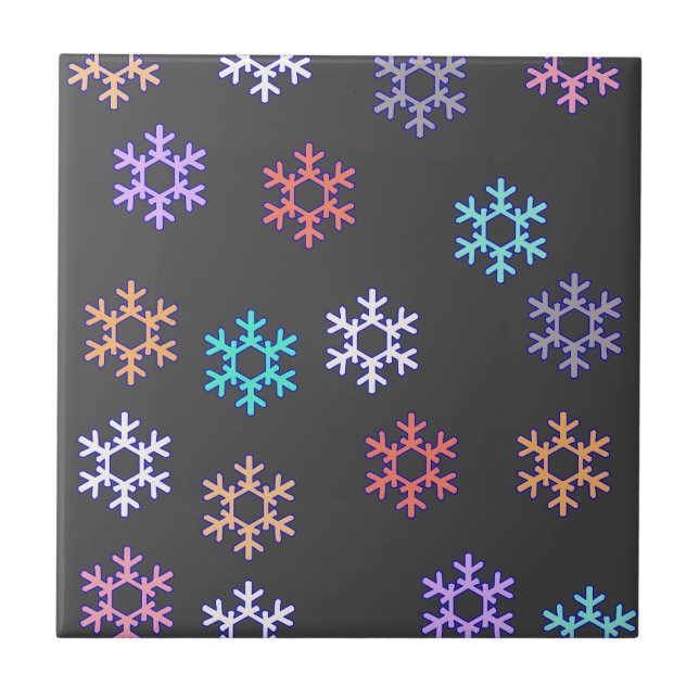Carreau Snowflakes Motif Snowy Winter Fee (Devant)