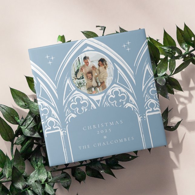 Carreau Snowy Gothique Hiver Fairytale Noël Photo (Créateur téléchargé)