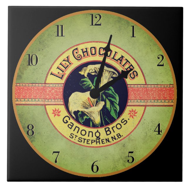 Carreau Société d'horloge chocolat Art nouveau en céramiqu (Devant)