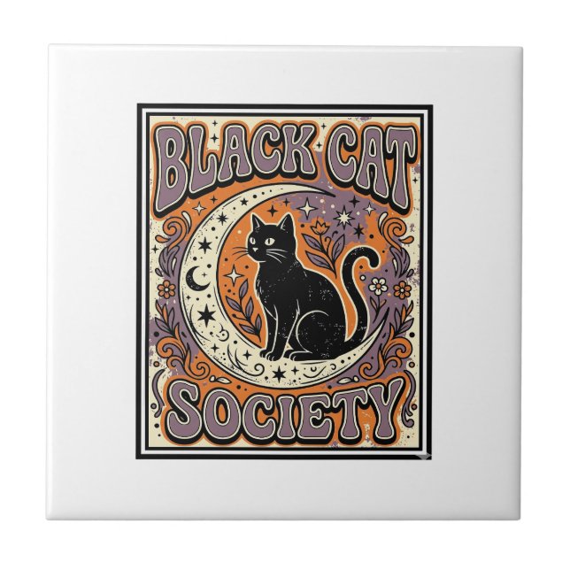 Carreau Société du chat noir Chat noir Art vectoriel vinta (Devant)