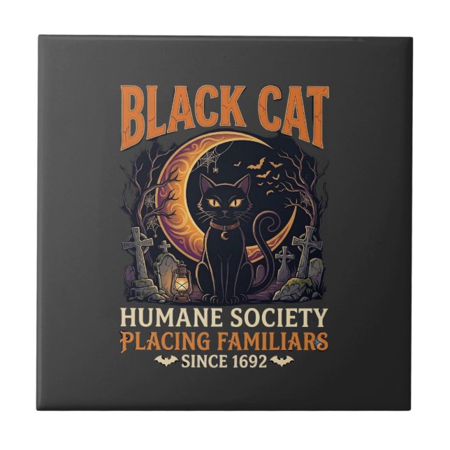 Carreau Société humanitaire du chat noir Halloween Croissa (Devant)