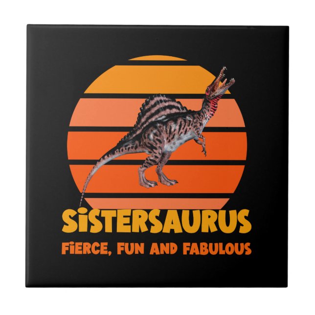 Carreau Sœurs drôles Sœursaurus Dino Humour pour sœurs Des (Devant)
