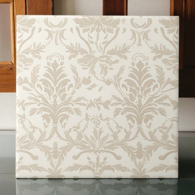 Carreau Soft Beige Damask (Créateur téléchargé)