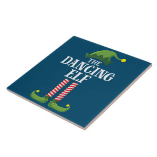 Carreau Soirée de Noël de groupe de famille Elf Correspond