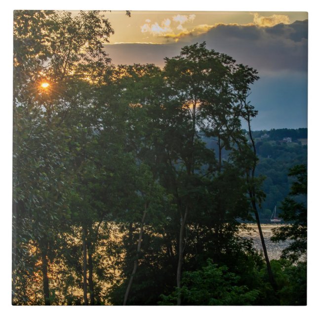 Carreau Soirée d'été de la rivière Hudson (Devant)