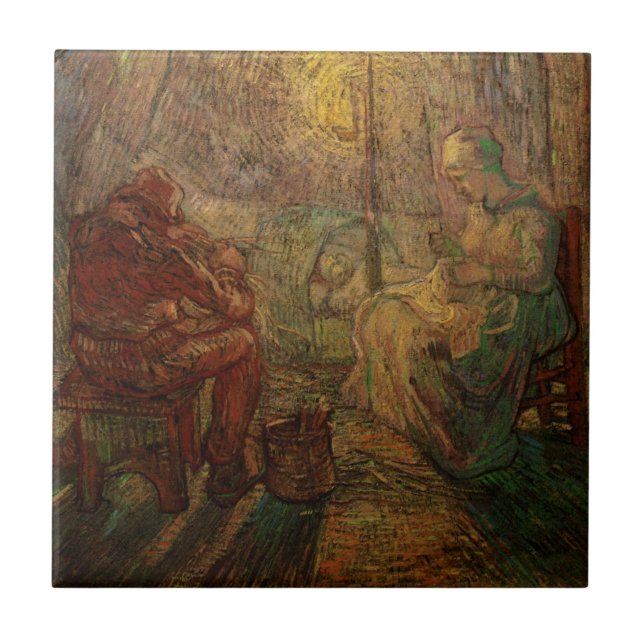 Carreau Soirée - La Veillée par Vincent van Gogh (Devant)