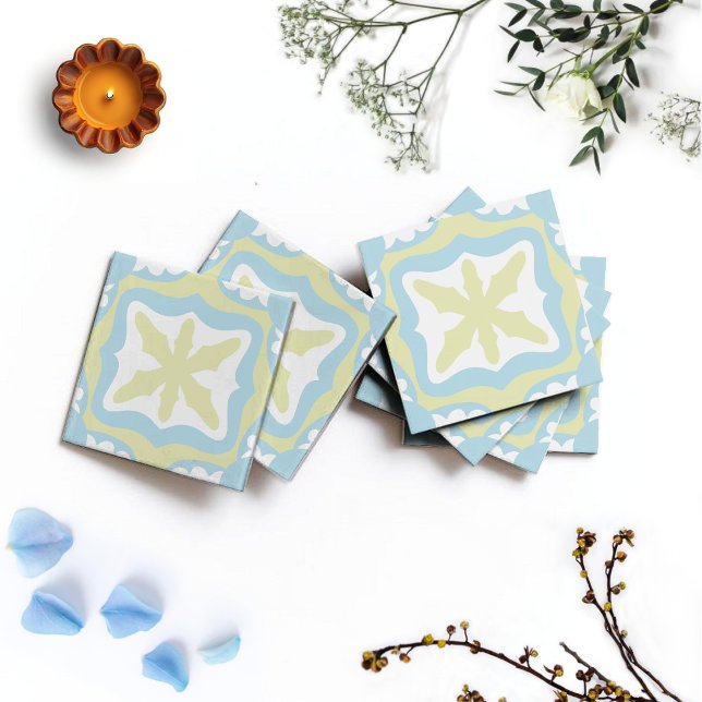 Carreau sol en mosaïque Carrelage en céramique (bleu-jaune (Créateur téléchargé)