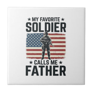 Carreau Soldat Patriotique Père Chemise Vintage Vector Des