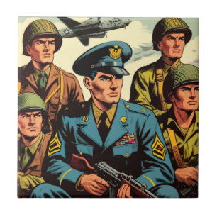 Carreau Soldats vintages Comics militaires