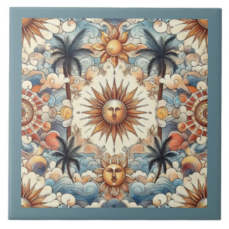 Carreau Soleil au paradis (avec bordure)