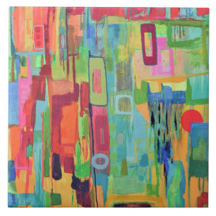 Carreau Soleil orange 6 x 6 Carrelage en céramique