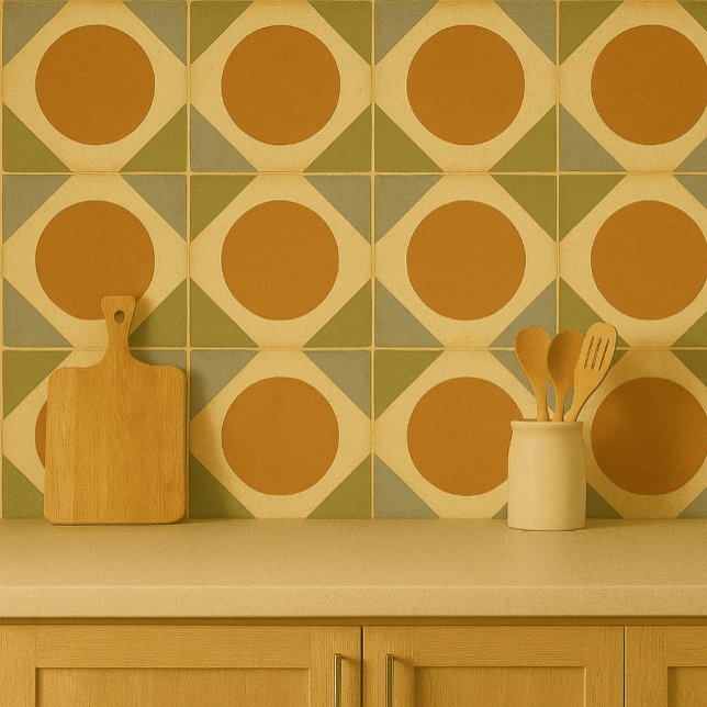 Carreau Soleil Rétro – Design Géométrique Chaud (Créateur téléchargé)