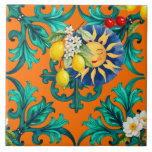 Carreau soleil sicilien, été, citron, mosaïque, bleu,<br><div class="desc">Été,  soleil,  dynamique,  tuiles méditerranéennes</div>